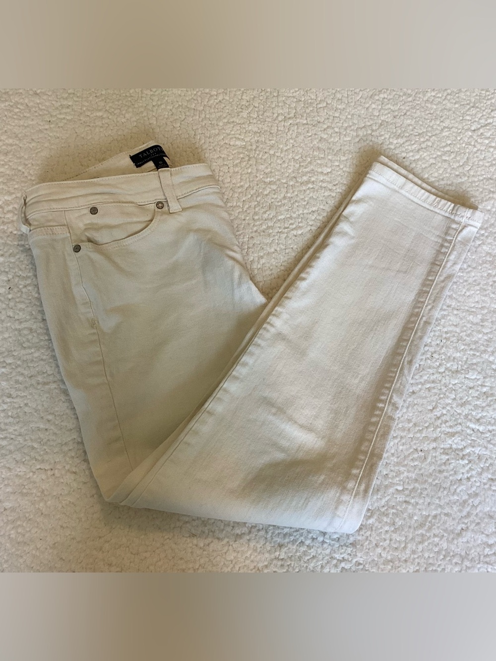 Talbots Cream Ankle Jeans Size 10 Quiet Luxury Coastal Preppy